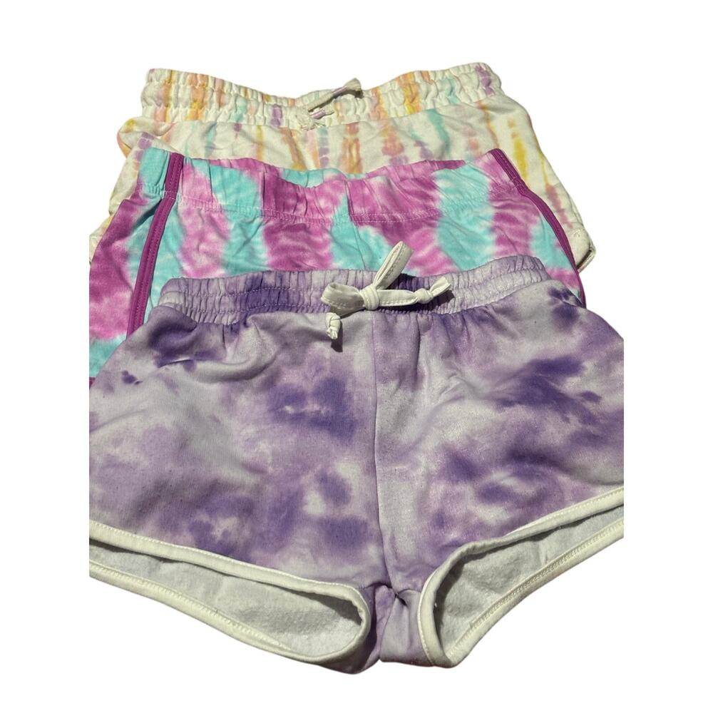 Tie dye girls trio of shorts M cat & Jack btween wonder nation all euc stretchy